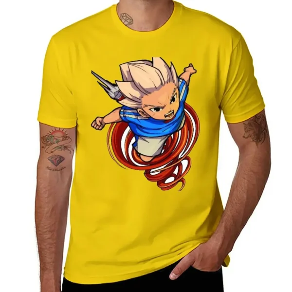 イナズマイレブン アクセルブレイズ 豪炎寺修也 ファンアートTシャツ メンズ アニメ 夏服 - 画像 (10)