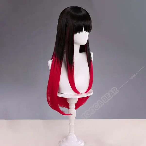 風衣タスクくん 椿野タスク コスプレ 赤黒グラデーションウィッグ ふりん高校制服 イヤリング付 - 画像 (4)
