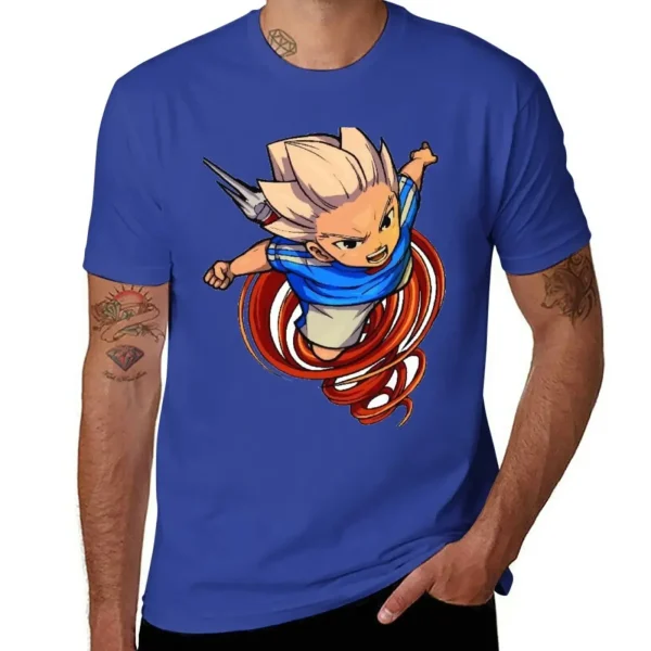 イナズマイレブン アクセルブレイズ 豪炎寺修也 ファンアートTシャツ メンズ アニメ 夏服 - 画像 (11)