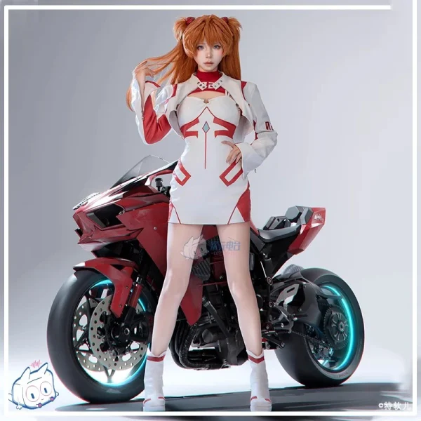 アニメ EVA アスカ ラングレー コスプレ 服装 レーシングスーツ ウィッグ 靴 セット - 画像 (3)