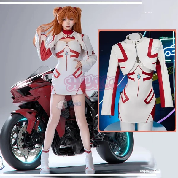 アニメ EVA アスカ ラングレー コスプレ 服装 レーシングスーツ ウィッグ 靴 セット