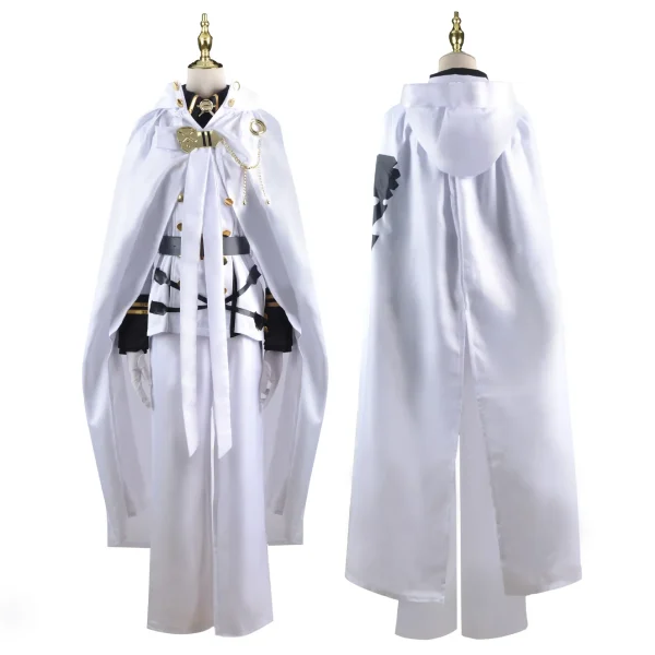 終わりのセラフ 三葉ミカエラ コスプレ衣装 白いクローク フルセット ハロウィン向け - 画像 (5)