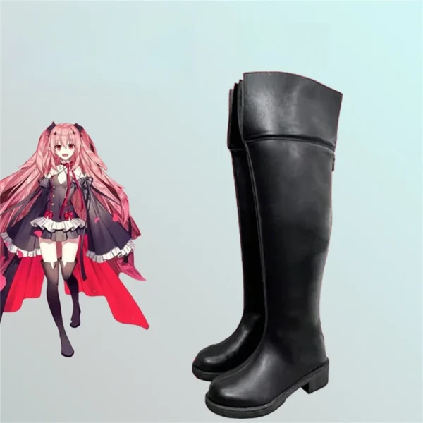 終わりのセラフ クルル・テペス コスプレ靴 黒長筒 女性用アニメコスプレ ハロウィン 男性用も - 画像 (2)