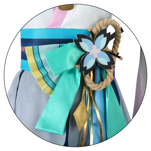 陰陽師 連動SSR ミク コスプレ衣装 フルセット ドレス ウィッグ 衣装 - 画像 (4)