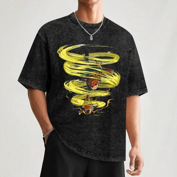イナズマイレブン アクセル・ブレイズ 豪炎寺修也 ファンアートTシャツ 新エディション メンズ - 画像 (3)