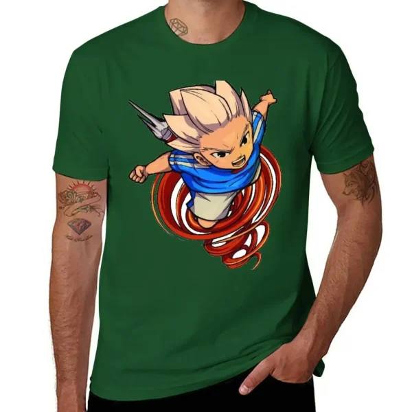 イナズマイレブン アクセルブレイズ 豪炎寺修也 ファンアートTシャツ メンズ アニメ 夏服 - 画像 (6)