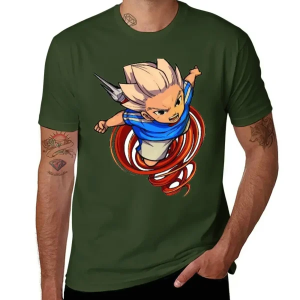 イナズマイレブン アクセルブレイズ 豪炎寺修也 ファンアートTシャツ メンズ アニメ 夏服 - 画像 (8)