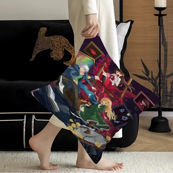クラシックホラーゲームIb 恐怖の美術館 枕カバー デザインクッション ホリデー装飾 - 画像 (3)