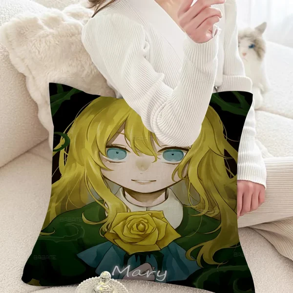 クラシックホラーゲームIb 恐怖の美術館 枕カバー デザインクッション ホリデー装飾 - 画像 (7)
