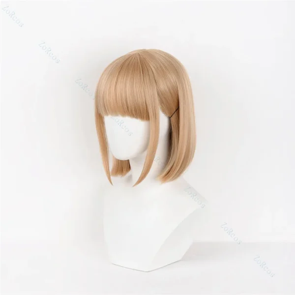 アニメ『青の箱』金森千夏コスプレ ライトブラウン短髪 ハロウィンパーティー女性用假发 - 画像 (4)
