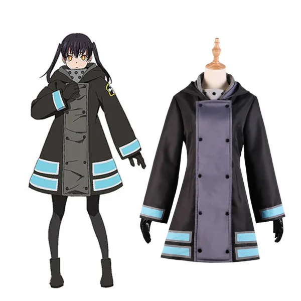 ファイアフォース 環古波蔵 冬コートスカート制服 ウィッグ コスプレ - 画像 (2)