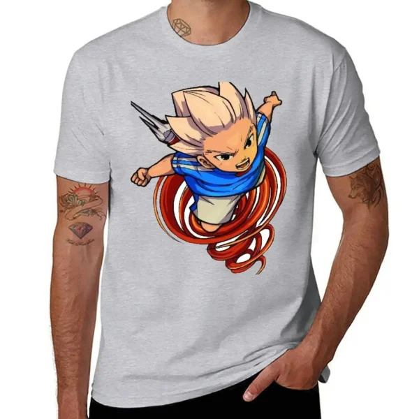 イナズマイレブン アクセルブレイズ 豪炎寺修也 ファンアートTシャツ メンズ アニメ 夏服 - 画像 (5)