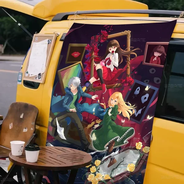 クラシックホラーIb恐怖美術館 DIYフラッグ ファミリー写真 リビング装飾 壁アート - 画像 (3)