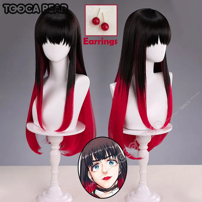 wig with earrings