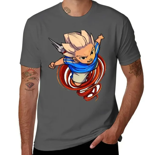 イナズマイレブン アクセルブレイズ 豪炎寺修也 ファンアートTシャツ メンズ アニメ 夏服 - 画像 (13)