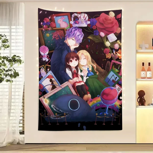クラシックホラーIb 恐怖美術館テーマ 子供誕生日新年パーティー 装飾ポスターバナー - 画像 (3)