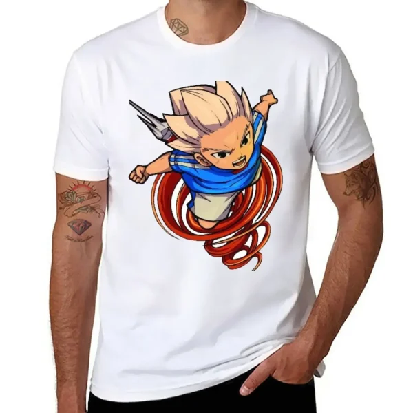 イナズマイレブン アクセルブレイズ 豪炎寺修也 ファンアートTシャツ メンズ アニメ 夏服 - 画像 (2)