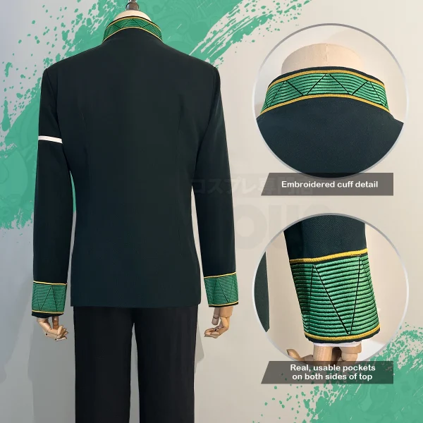 風ブレーカー ハヤトスオ コスプレ 緑ジャケット 功夫シャツ - 画像 (4)