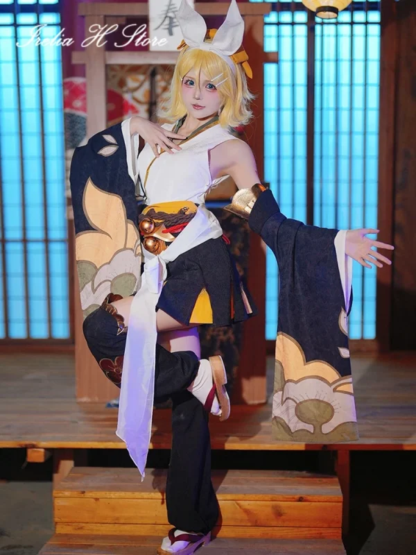 陰陽師 アイレリア コスプレドレス 性感着物 ハロウィン衣装 - 画像 (3)