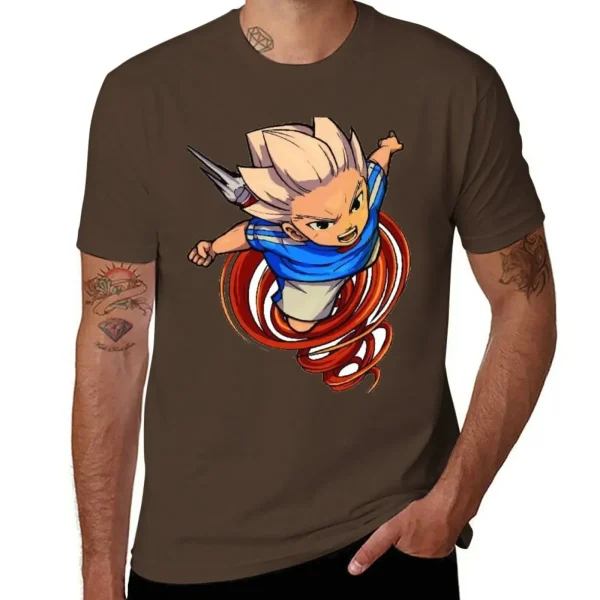 イナズマイレブン アクセルブレイズ 豪炎寺修也 ファンアートTシャツ メンズ アニメ 夏服 - 画像 (7)